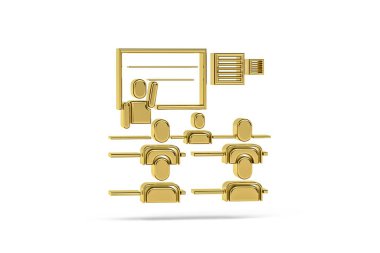 Beyaz arkaplanda izole edilmiş 3d sınıf simgesi - 3d oluşturma