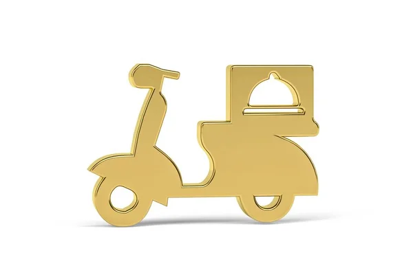 Golden Food Delivery Icon Isolated White Background Render — Stockfoto