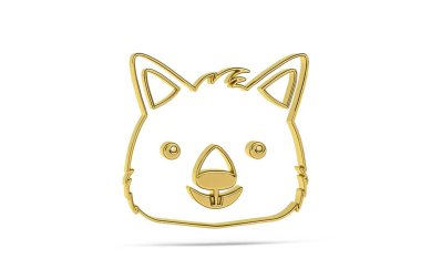 Beyaz arkaplanda izole edilmiş 3d wombat simgesi - 3d oluşturma