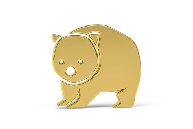 Beyaz arkaplanda izole edilmiş 3d wombat simgesi - 3d oluşturma