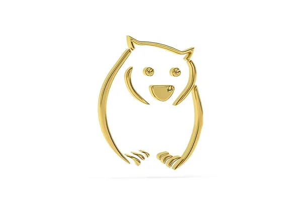 Golden Wombat Icon Isolated White Background Render — Fotografia de Stock