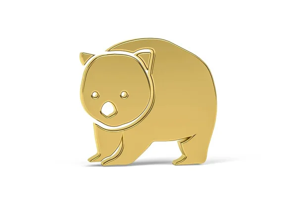 Golden Wombat Icon Isolated White Background Render — Fotografia de Stock
