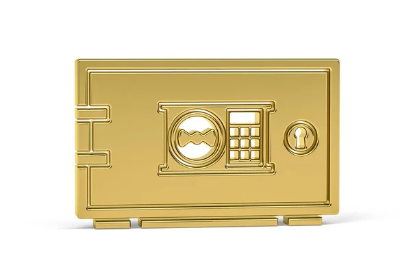 Icono Caja Fuerte Oro Banco Aislado Sobre Fondo Blanco Render —  Fotos de Stock