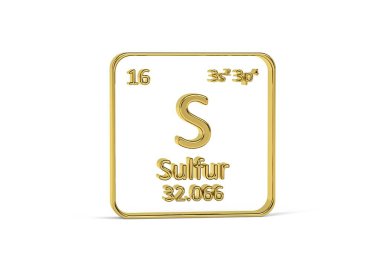 Altın 3D periyodik tablo simgesi - periyodik tablo ögesi beyaz arkaplanda izole edildi - 3B oluşturma