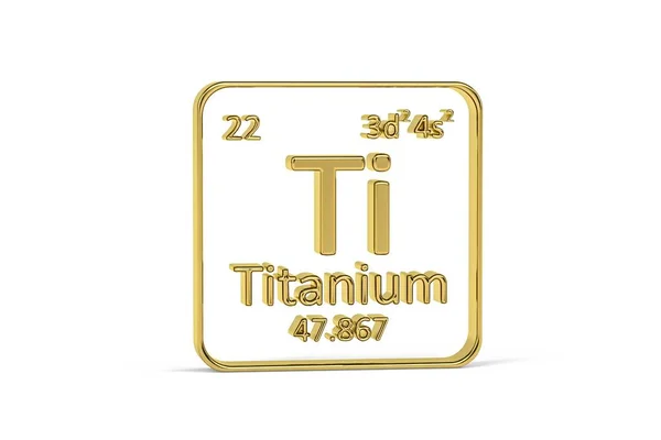 Gouden Periodiek Systeem Pictogram Periodiek Systeem Element Geïsoleerd Witte Achtergrond — Stockfoto