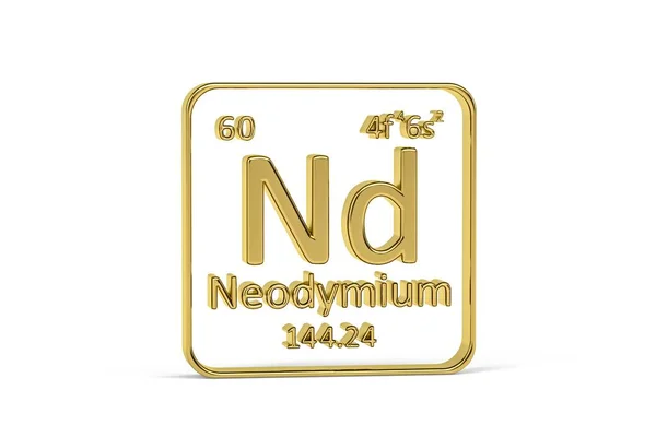 Golden Periodic Table Icon Periodic Table Element Isolated White Background — Stock Fotó