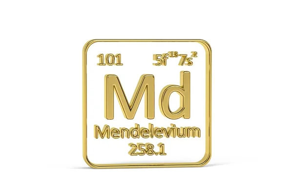 Golden Periodic Table Icon Periodic Table Element Isolated White Background — Stockfoto