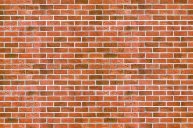 Red brick wall texture - front view and close-up of a wall fragment