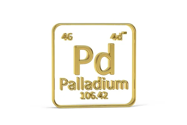 Golden Periodic Table Icon Periodic Table Element Isolated White Background — Stock Fotó