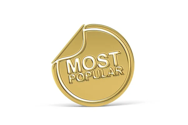 Golden Icon Title Most Popular Isolated White Background Render — Photo