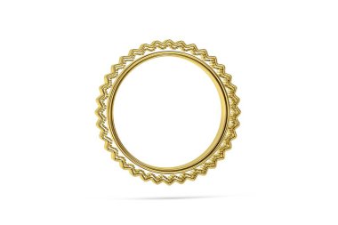 Golden 3d picture frame icon isolated on white background - 3d render