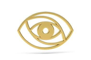 Beyaz arkaplanda izole edilmiş 3D göz simgesi - 3B görüntüleme