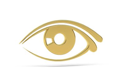 Beyaz arkaplanda izole edilmiş 3D göz simgesi - 3B görüntüleme