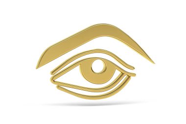 Beyaz arkaplanda izole edilmiş 3D göz simgesi - 3B görüntüleme