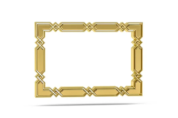 Golden Picture Frame Icon Isolated White Background Render — Photo