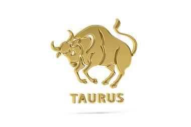 Beyaz arkaplanda izole edilmiş 3D zodyak simgesi - 3B oluşturma