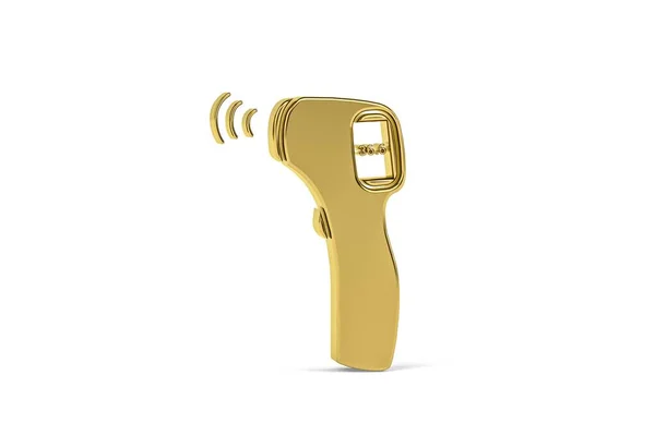 Goldenes Thermometer Symbol Isoliert Auf Weißem Hintergrund Render Kopierraum — Stockfoto