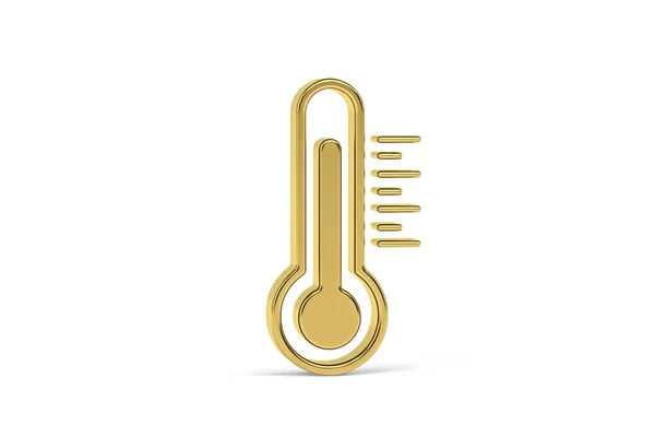 Golden Θερμόμετρο Εικονίδιο Απομονώνονται Λευκό Φόντο Καθιστούν Αντίγραφο Χώρου — Φωτογραφία Αρχείου