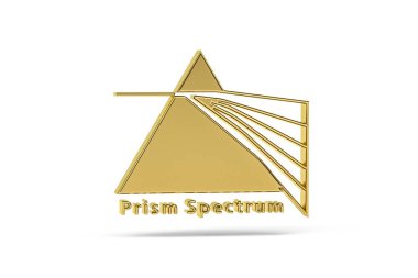 Beyaz arkaplanda izole edilmiş altın spektrum simgesi - 3B oluşturma