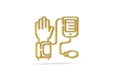 Beyaz arkaplanda izole edilmiş 3D tansiyon monitörü simgesi - 3D görüntüleme