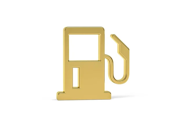 Goldenes Tankstellensymbol Isoliert Auf Weißem Hintergrund Renderer — Stockfoto