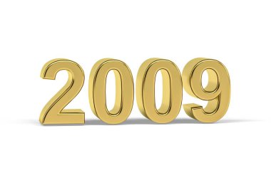 Altın 3d numara 2009 - 2009 yılı beyaz arkaplanda izole edilmiş - 3d oluşturma