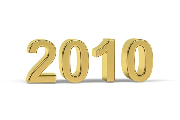 Χρυσή Αριθμός 2010 Έτος 2010 Απομονώνονται Λευκό Φόντο Καθιστούν — Φωτογραφία Αρχείου