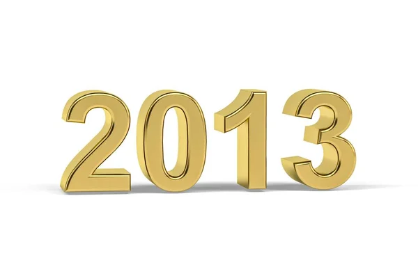 Golden Number 2013 Year 2013 Isolated White Background Render — Stock Photo, Image
