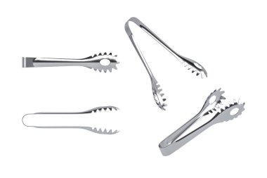 Metal makarna maşası beyaz arkaplanda izole edilmiş - 3D görüntüleme