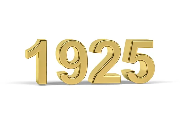 Altın Numara 1925 1925 Yılı Beyaz Zemin Üzerinde Izole Edilmiş — Stok fotoğraf