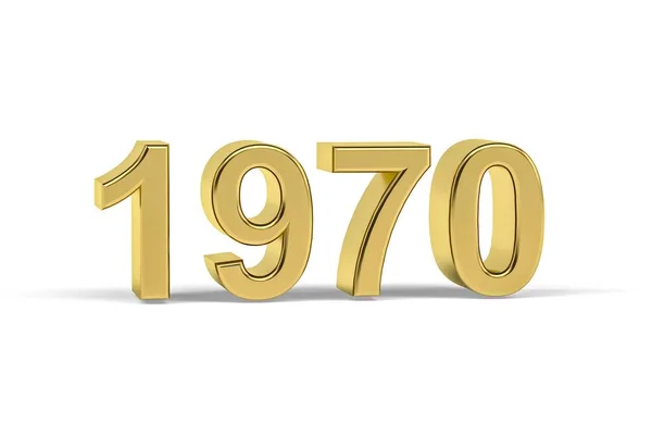 Número Oro 1970 Año 1970 Aislado Sobre Fondo Blanco Render —  Fotos de Stock