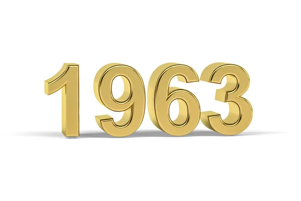 Golden Number 1963 1963 Isolé Sur Fond Blanc Render — Photo