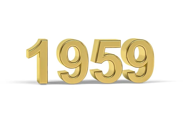 Golden Number 1959 Jaar 1959 Geïsoleerd Witte Achtergrond Render — Stockfoto