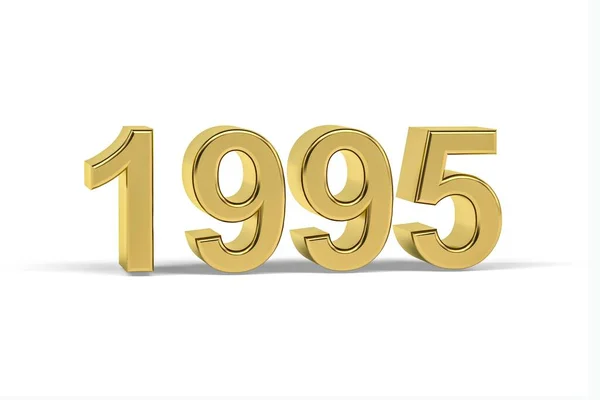 Golden Número 1995 Ano 1995 Isolado Fundo Branco Render — Fotografia de Stock