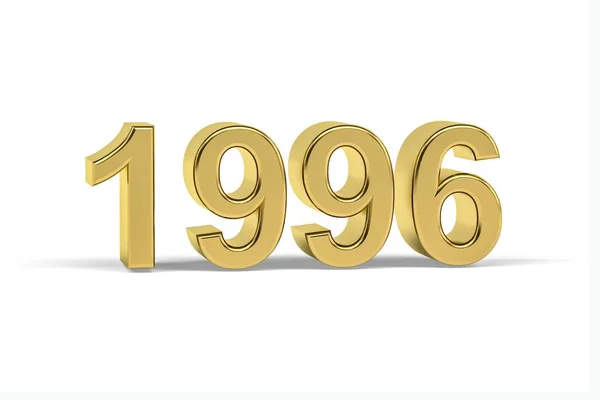 Golden Número 1996 Ano 1996 Isolado Fundo Branco Renderização — Fotografia de Stock