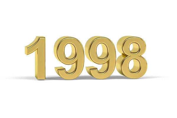 Золотое Число 1998 Год 1998 Изолирован Белом Фоне Рендеринг — стоковое фото