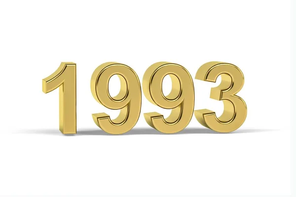 Золотое Число 1993 Год 1993 Изолирован Белом Фоне Рендеринг — стоковое фото
