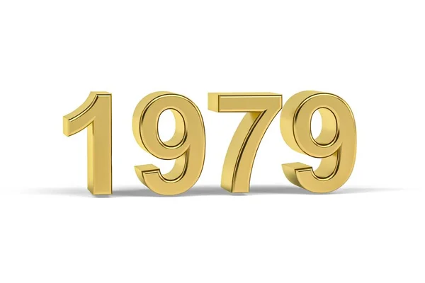 Golden Number 1979 Year 1979 Isolated White Background Render — Stock Photo, Image