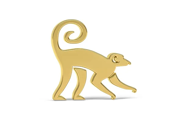 Zlatý Proboscis Opice Ikona Izolované Bílém Pozadí Vykreslení — Stock fotografie