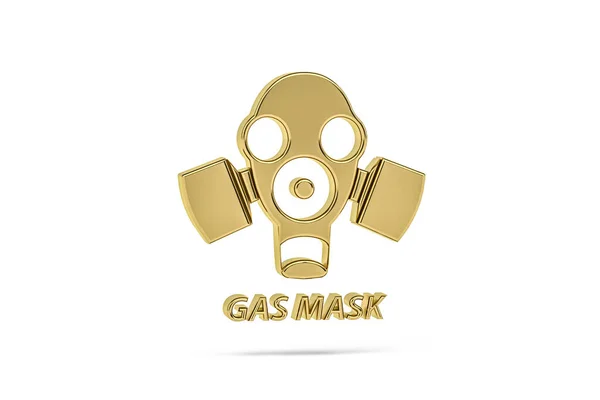 Beyaz Arkaplanda Izole Edilmiş Gaz Maskesi Simgesi Oluşturma — Stok fotoğraf