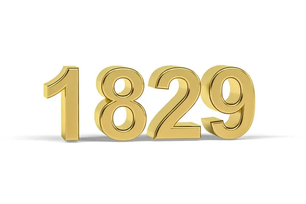 Золотий Номер 1829 Рік 1829 Ізольований Білому Тлі Рендеринга — стокове фото