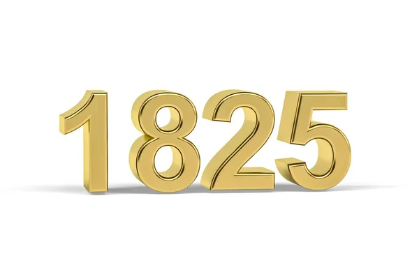 Золотий Номер 1825 Рік 1825 Ізольований Білому Тлі Рендеринга — стокове фото