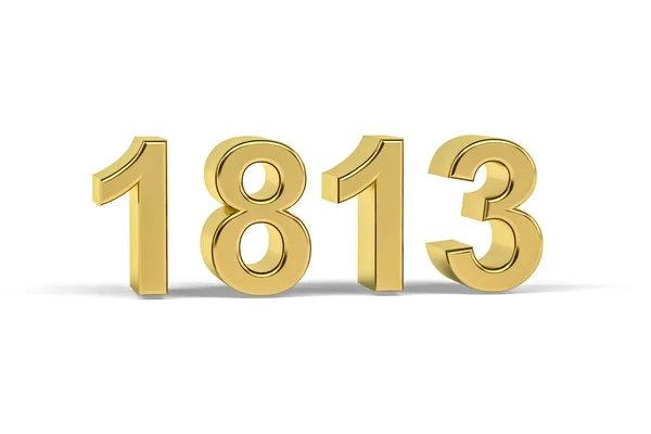 黄金の3D番号1813 白地に孤立した1813年 3Dレンダリング — ストック写真