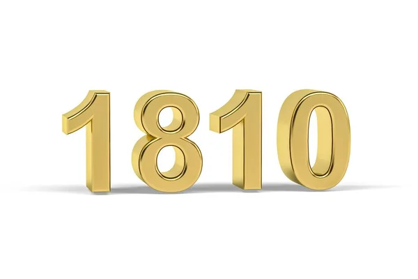 Golden Number 1810 Year 1810 Isolated White Background Render — 图库照片