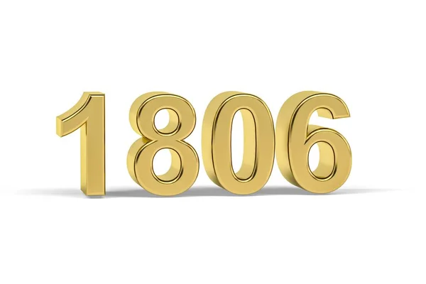 Golden Number 1806 Year 1806 Isolated White Background Render — Stock Photo, Image