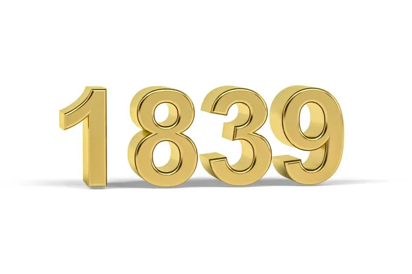 Golden Numéro 1839 Année 1839 Isolé Sur Fond Blanc Rendu — Photo