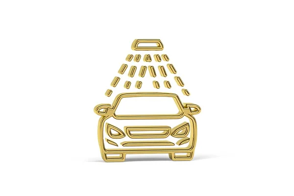 Goldene Autowaschanlage Isoliert Auf Weißem Hintergrund Render — Stockfoto