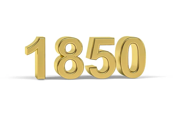 Goldene Zahl 1850 Jahr 1850 Isoliert Auf Weißem Hintergrund Renderer — Stockfoto