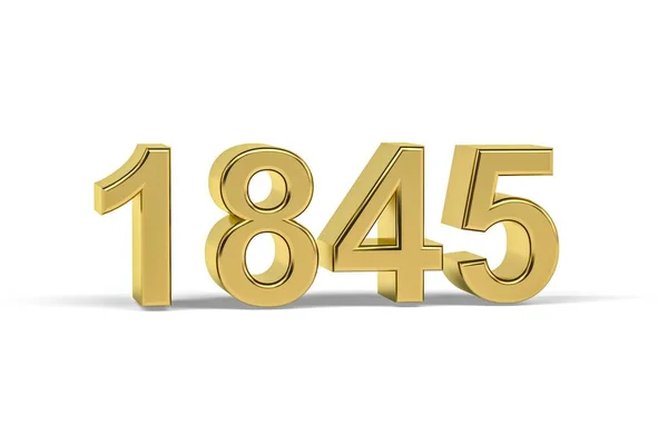 Золотое Трехмерное Число 1845 Год 1845 Изолирован Белом Фоне Трехмерное — стоковое фото