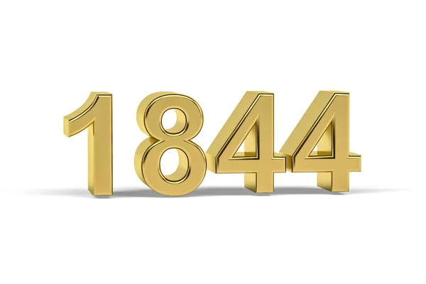 Золотое Число 1844 Год 1844 Изолирован Белом Фоне Рендеринг — стоковое фото